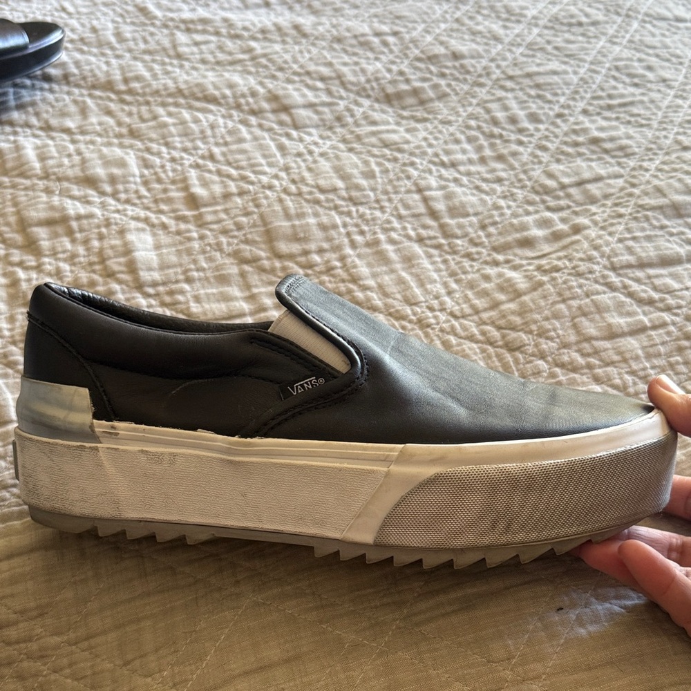 Vans Slip-On Platform Sneakers in Black and White